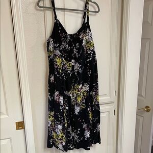 Torrid Black Floral Button-Front Dress